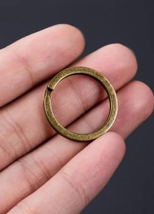 Кільце плоске металеве для ключів 25 мм/2 шт бронзове. брелок для ключів