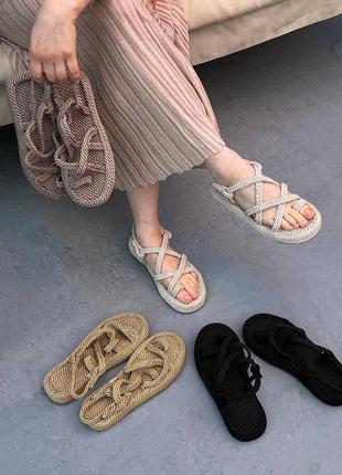 Летние женские римские сандали плетенные стиль zara6 фото
