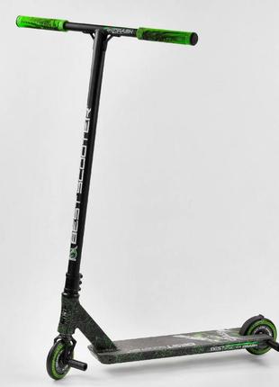 Самокат трюковий 71х13х93 см best scooter чорно-зелений (2000002312307)