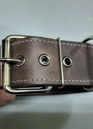 Кожаный ошейник с небольшими шипами xl(56-70 см) lockdog коричневый (2000002398295)2 фото