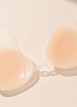 Силиконовые наклейки для поднятия груди в бежевом цвете бюстгальтер с застежкой спереди в трех размерах  10см