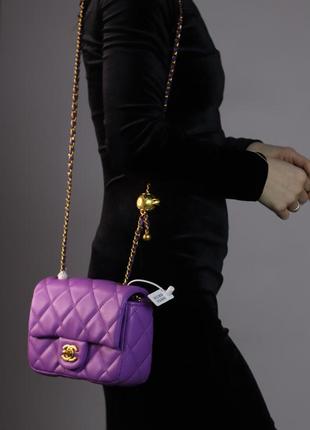 Сумка жіноча chanel mini 18 violet 18x13x7 3