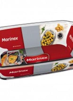 6539 жароміцне скляне прямокутне деко з ручками об`єм 3,5л