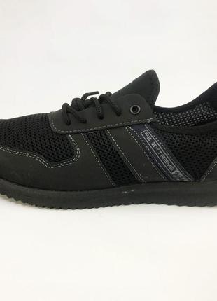 Чоловічі кросівки із сітки 45 розмір. модель 45612. dx-537 колір: чорний2 фото