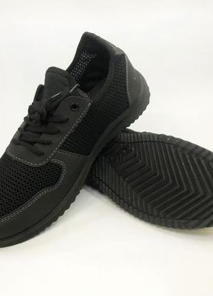 Чоловічі кросівки із сітки 45 розмір. модель 45612. dx-537 колір: чорний9 фото