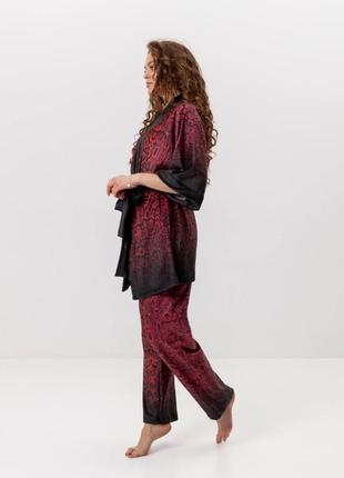 Комплект жіночий із плюшевого велюру штани та халат червона змія 3428_l 15997 l3 фото