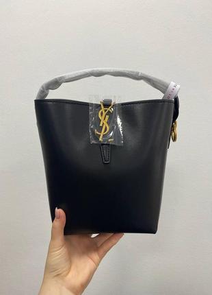 Женская сумочка saint laurent мини кожаная черная 15 х 20 х 13 см