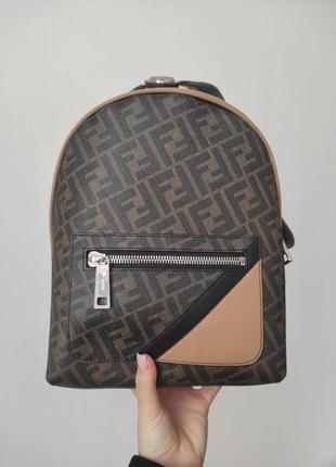 Жіночий брендовий рюкзак fendi з канвою 22 х 30 х 11 см