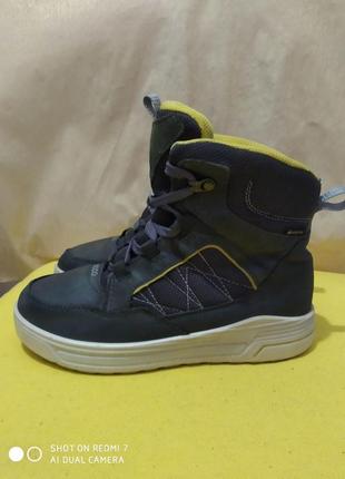 Шкіряні водонепроникні термо черевики ecco gore tex