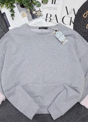 Серый свитшот / кофта с объемными рукавами оверсайз boohoo