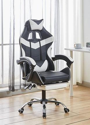 Крісло геймерське bonro bn-810 біле з підставкою для ніг