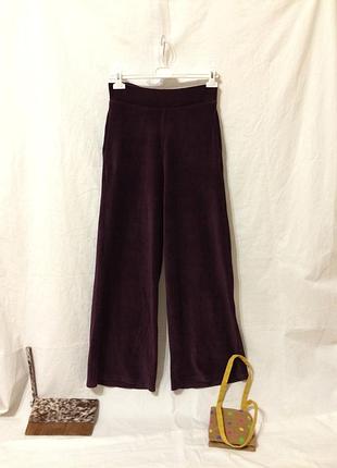 Женские вельветовые фиолетовые широкие брюки