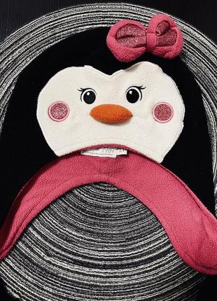 Прикольная флисовая шапка пингвин children's place.