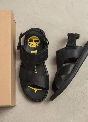 Мужские кожаные сандалии timberland blacк