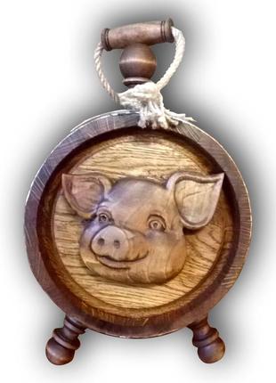 Бочка дубова сувенірна подарункова для вина, коньяку 5 літрів