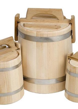 Кадка из липы для меда, кадка липовая 30 л., обручи-нержавейка