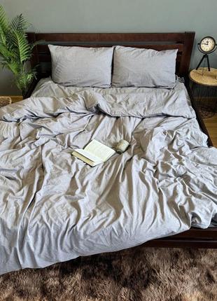 Постельное белье washed cotton серый(п)