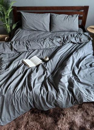 Постельное белье washed cotton серый(п)