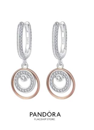 Серьги серебро изысканные элегантные стильные silver_pandora инкрустация фианитами