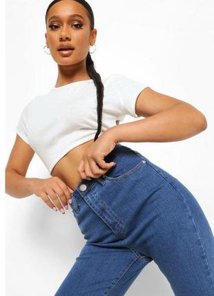 Стильные джинсы скинни высокая посадка mom skinny hight weist boohoo9 фото