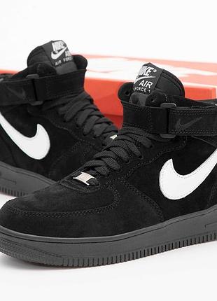 Зимние мужские кроссовки с мехом nike air zapatillas 🆕 замшевые кроссовки зима найк