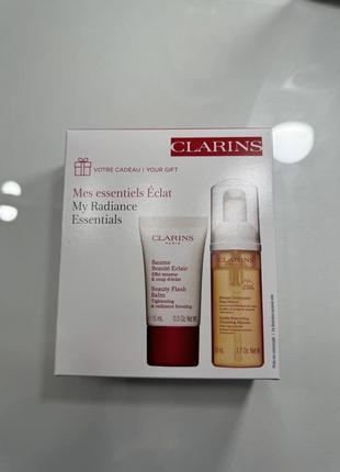 Набір clarins gentle 50мл clarins beauty flash-15мл