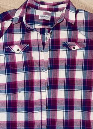 Рубашка в клетку рубашка розово синяя белая тренд 🔝6 фото