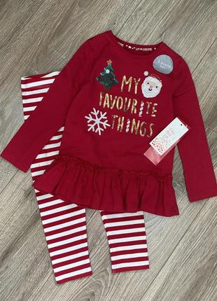 Новорічний костюм червоний на дівчинку 18-24 міс/92 см
