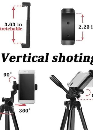 Штатив для телефона и фотоаппарата tripod 3120 pro портативный трипод 0,35-1.02м высота. цвет: черный
