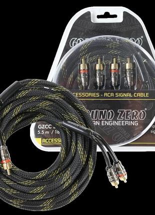 Кабель rca міжблоковий ground zero gzcc 5.5x-tp