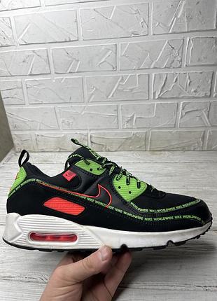 Крутые яркие кроссовки nike air max 90 worldwide pack black