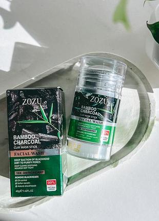 Очищаюча маска-стік проти чорних цяток та акне zozu bamboo charcoal, 40 г