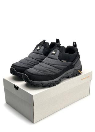 Водонепроницаемые термо ботинки merrell 1trl winter moc 3 grey black