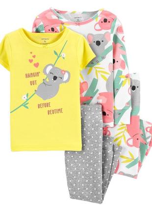 Carters комплект набор хлопковых пижам из 2 шт картерс коала пижама