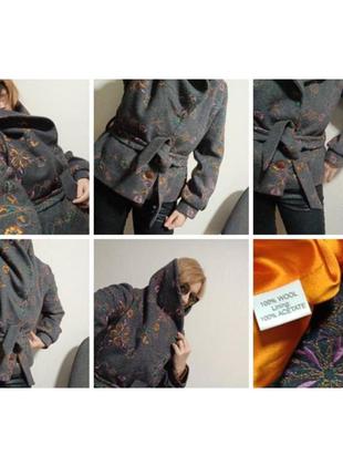 England🔸 красиве пальто  сіре з 🔸вишивкою🔸100%wool  вовна