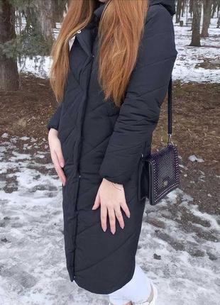 Пальто б/в зимнее черное