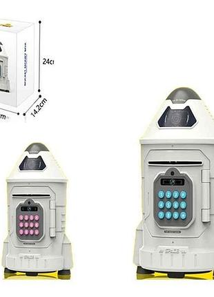 Скарбничка-сейф 24см ракета з кодом, звук, світло, затягує купюри mk 5420 тм китай 7копійок