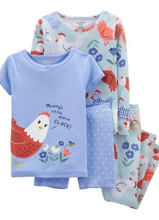 Carters комплект набор хлопковых пижам из 2 шт картерс пижама курочка