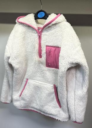 Теплая, маховая кофта с капюшоном george, для девочки, 6-7 лет