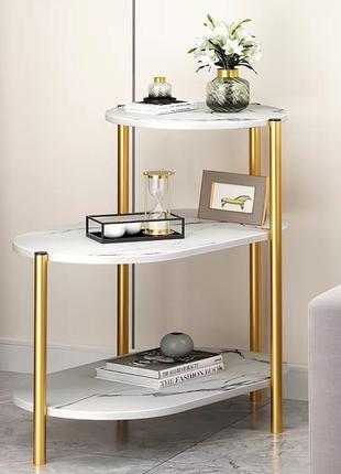 Стол журнальный modern home 3 яруса 85 х 40 х 62 см (m50272-w) белый