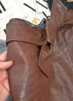 Миди юбка карандаш эко кожа крокодил primark3 фото