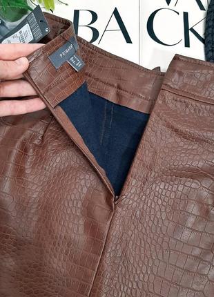 Миди юбка карандаш эко кожа крокодил primark4 фото