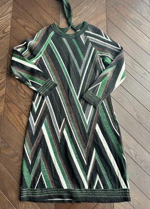 Платье теплое с натуральной шерстью с люрексом dixie в стиле мессони