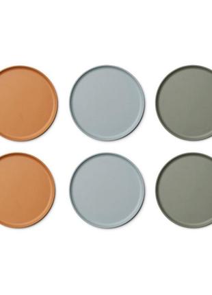 Liewood patrick bamboo set тарелки новогодние праздничные однотонные бамбуковые...