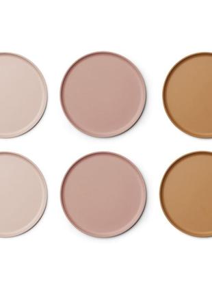 Liewood patrick bamboo set тарелки новогодние праздничные однотонные бамбуковые...