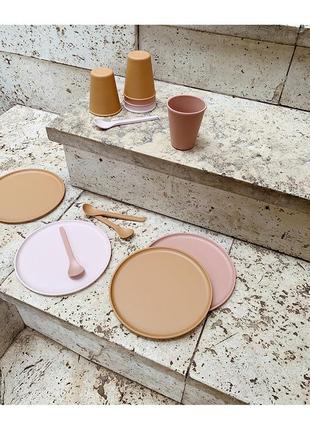 Liewood patrick bamboo set тарелки новогодние праздничные однотонные бамбуковые...