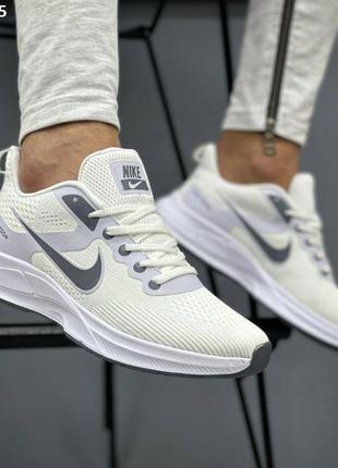 Кроссовки nike air zoom white gray белые