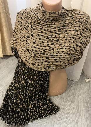 Шарф палантин леопардовий теплий