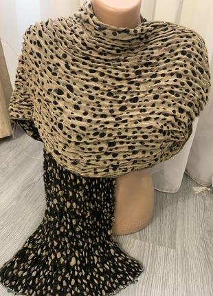 Шарф палантин леопардовый теплый7 фото