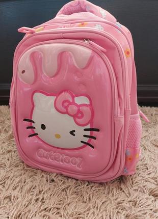 Маленький рюкзак с ортопедической спинкой hello kitty, сладкая цена 🍬🍬🍬